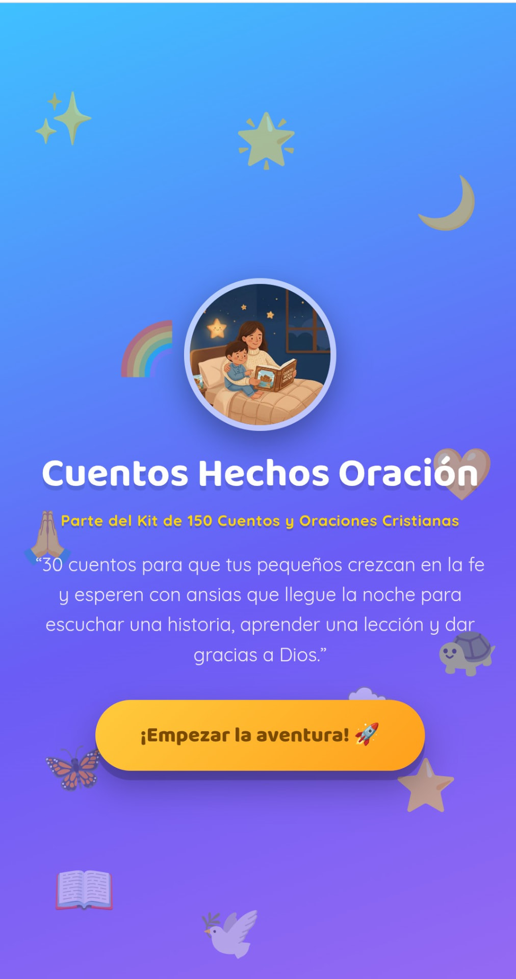 Pantalla de la app Cuentos Hechos Oración 1