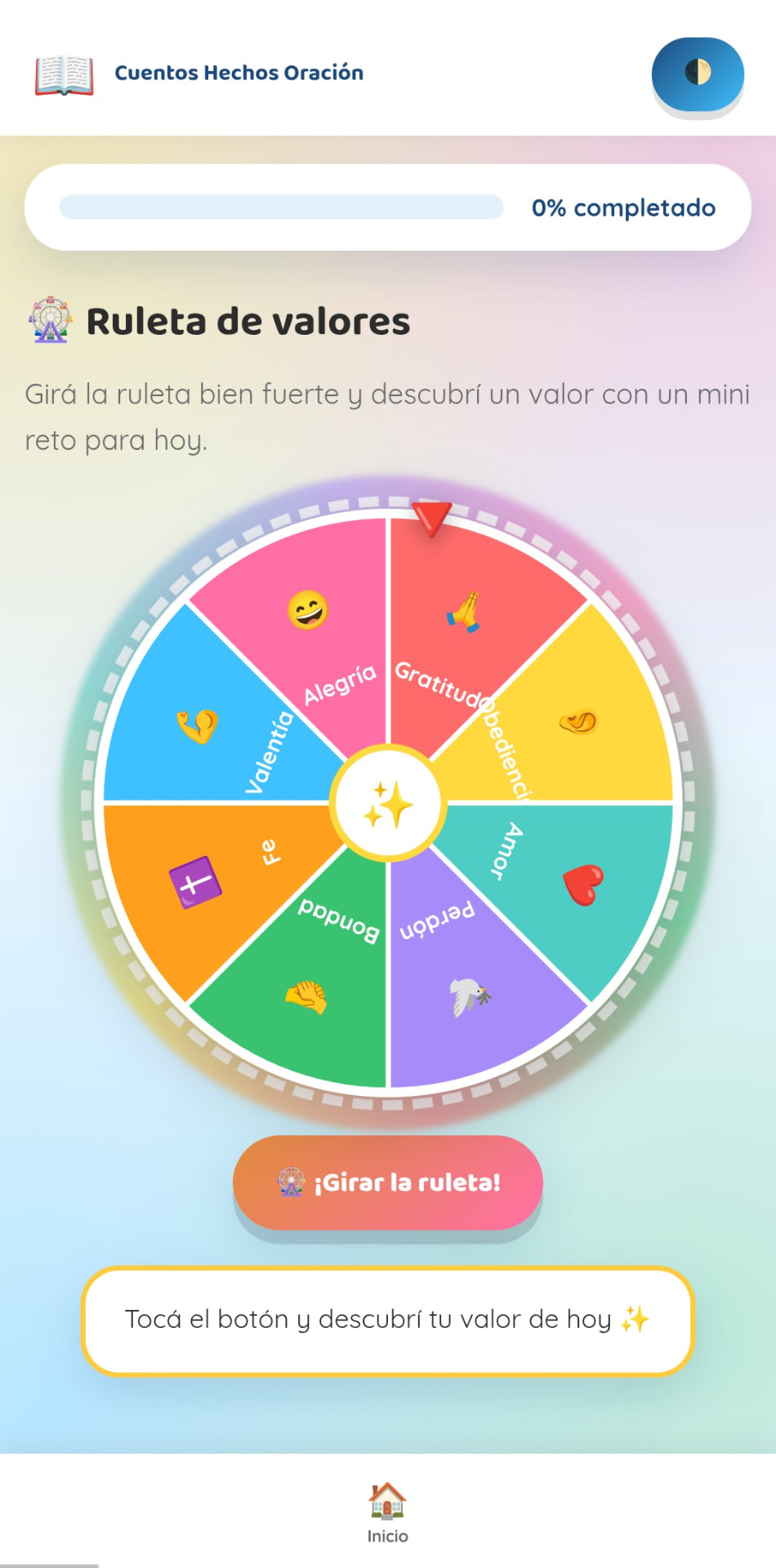 Pantalla de la app Cuentos Hechos Oración 4